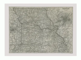 Map of Missouri, USA, c1900s