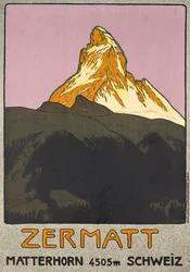 Poster advertising Zermatt, Switzerland