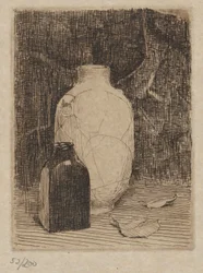 Still Life with Vase and Bottle