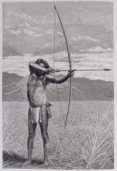 A Veddah of Ceylon Shooting with the Bow, from 