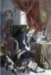 Portrait of the French writer Paul Scarron with his wife Francoise d