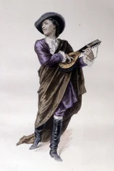 The Count of Almaviva, character from The Barber of Seville by Beaumarchais (1732-1799), created in 1773. Illustration by Émile Bayard.