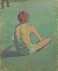 Boy sitting in the grass, 1886