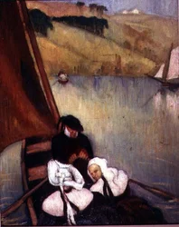 Breton Women in a Ferry Boat, c.1900