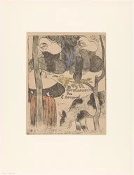 Three Breton Women and Cows