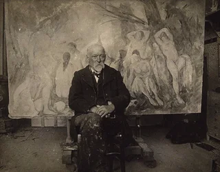 Paul Cézanne in His Studio in Les Lauves