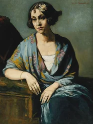 Portrait of a Young Woman Leaning on Her Elbow, 1928