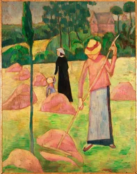 Woman with Rake