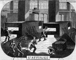 Forges of Franche-Comté: refining with puddling furnaces. Fraisans factory, Jura (39)