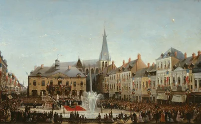 Ceremony of the inauguration of the water of the Lys in Tourcoing in 1863, 1864