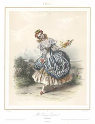 French ballet dancer Pauline Leroux dancing at the Paris Opera, c1840