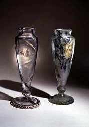 Engraved Intercalaire Glass Vases