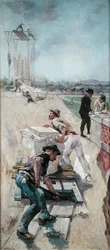 Workers Building the Hotel de Ville, Paris
