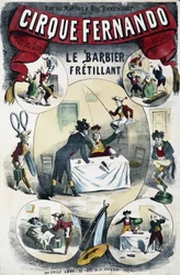 Cirque Fernando: The Writing Barber - Poster by Lévy, late 19th century