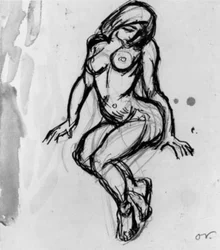 Seated Female Model, Facing Left