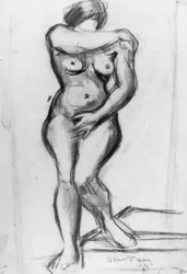 Standing Female Model Facing Forward, Sketch