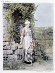 Single woman waiting for her appointment - illustration by Metzmacher, circa 1900