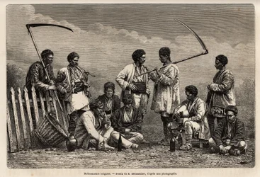 The Bulgarian harvesters during their break