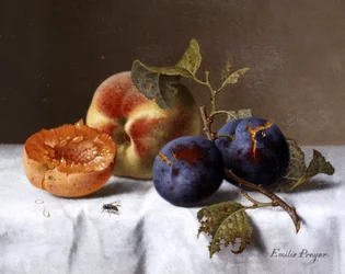 Still Life of Peaches and Rotten Plums