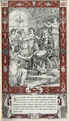 Ballet in the castle of Fontainebleau during which the ladies of the Court of King Henry II each represent a science or art. Engraving of 1914 by Emmanuel Blanche