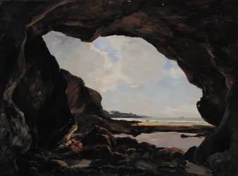 Cave of the Ris under the ferruginous cliff, Douarnenez, August 1876