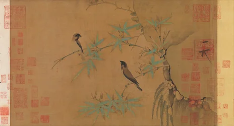 Finches and bamboo