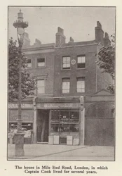 88 Mile End Road, London, house where English explorer Captain James Cook lived from 1764 until his death
