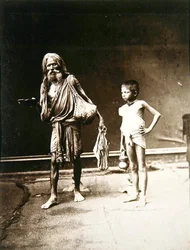A Fakir and his assistant, India, c.1880