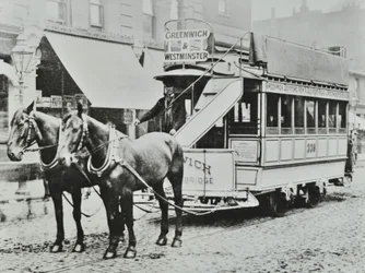 A Greenwich-Westminster horse-drawn tram
