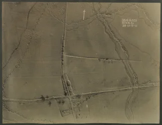 Aerial photograph with WWI trenches, 1917