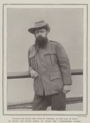 Captain His Grace the Duke of Norfolk, at the Call of Duty, en route for South Africa on Board the Carisbrooke Castle
