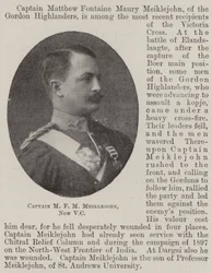 Captain M F M Meiklejohn, New VC