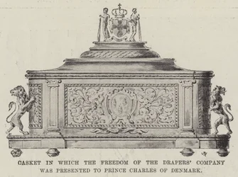 Casket in which the Freedom of the Drapers Company was presented to Prince Charles of Denmark