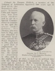 Colonel Sir T Holdich, Member of the Chile-Argentina Boundary Commission