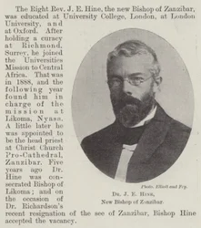 Dr J E Hine, New Bishop of Zanzibar