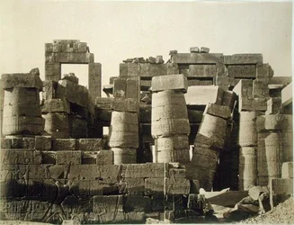 Exterior view of the hypostyle of the great temple at Karnak