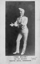 Fred Walton, English born American stage and film actor as The Toy Soldier