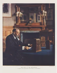 George V broadcasting his Christmas Message to the British Commonwealth and Empire