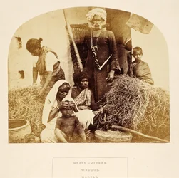 Grass Cutters, Hindoos, Madras, from The People of India, by J. Forbes Watson, published 1868