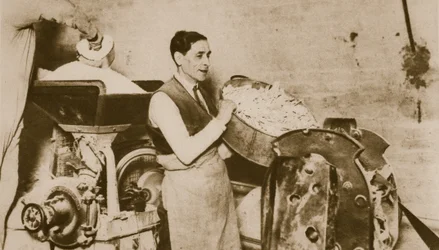 Hebrew bakery preparing unleavened bread for Passover