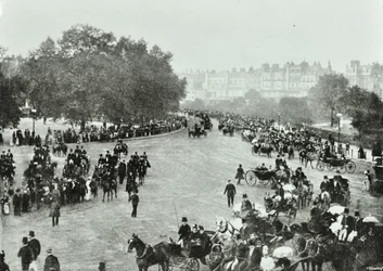 Hyde Park Corner, Westminster: looking to Park Lane, 1896