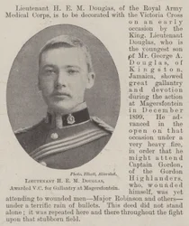 Lieutenant H E M Douglas, awarded VC for Gallantry at Magersfontein