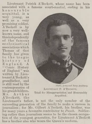 Lieutenant P ABeckett, tried for Misappropriation and Honourably acquitted