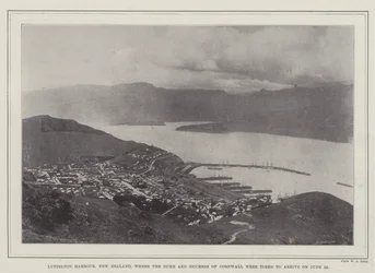 Lyttelton Harbour, New Zealand, where the Duke and Duchess of Cornwall were timed to arrive on 22 June