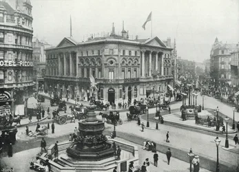Piccadilly Circus, Showing the Shaftesbury Memorial Fountain and the London Pavilion