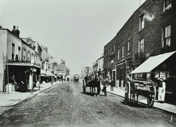 Putney High Street: looking towards bridge, 1885