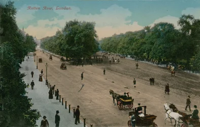 Rotten Row, London. Postcard sent in 1913