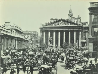 Royal Exchange, Threadneedle Street, City of London, 1890