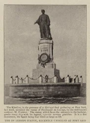The De Lesseps Statue, recently unveiled at Port Said