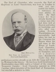 The Earl of Clarendon, New Lord Chamberlain